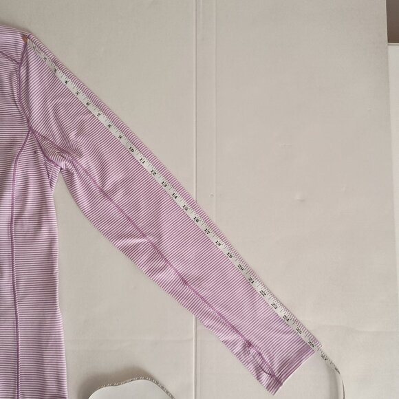 Duluth Trading Co Purple/White Stripe Workout Exercise Shirt Women’s Size L EUC - Picture 12 of 14